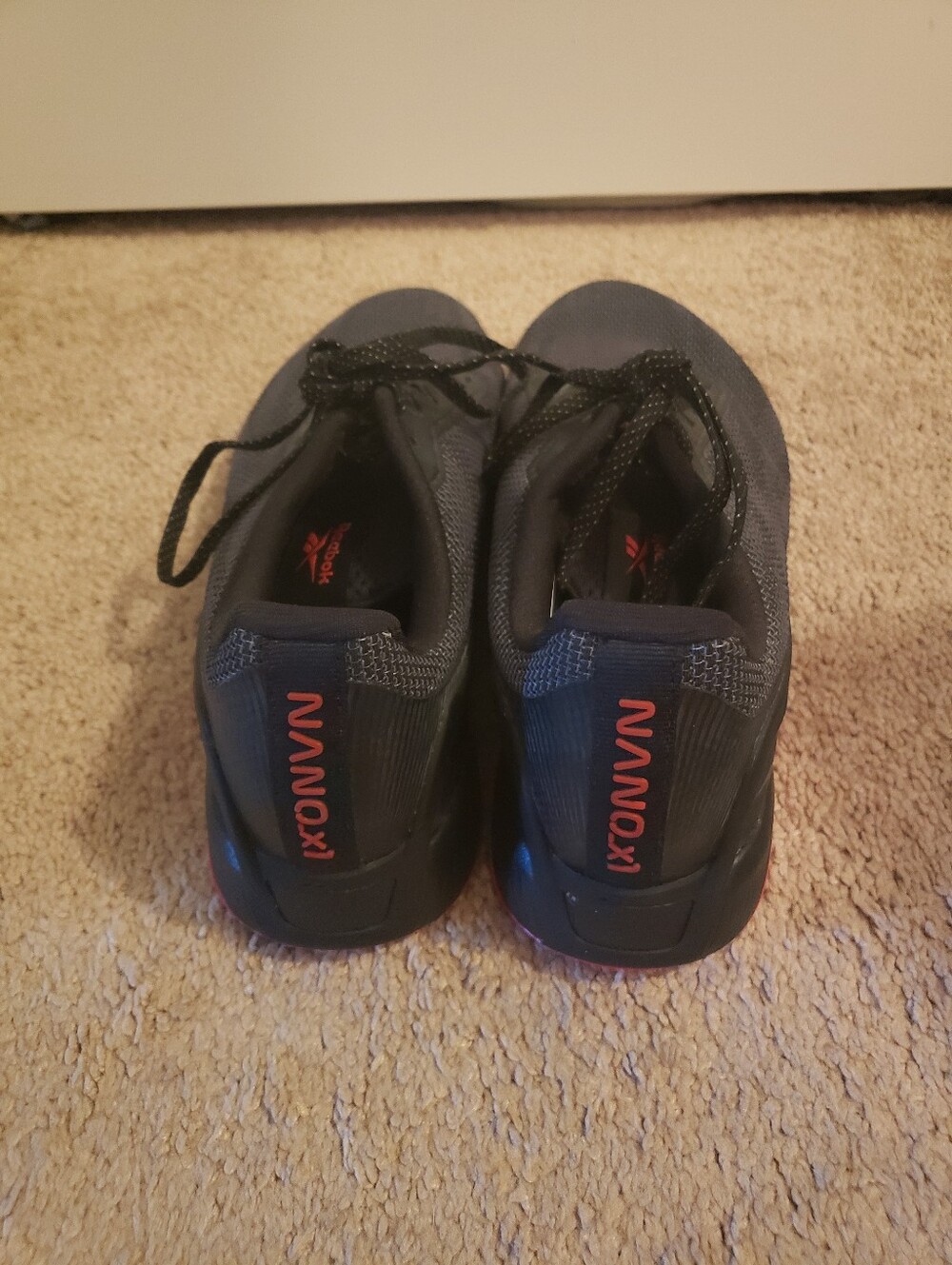 Reebok Nano X1 Men’s Black Athletic Shoes Low Top Lace Up Sneakers
